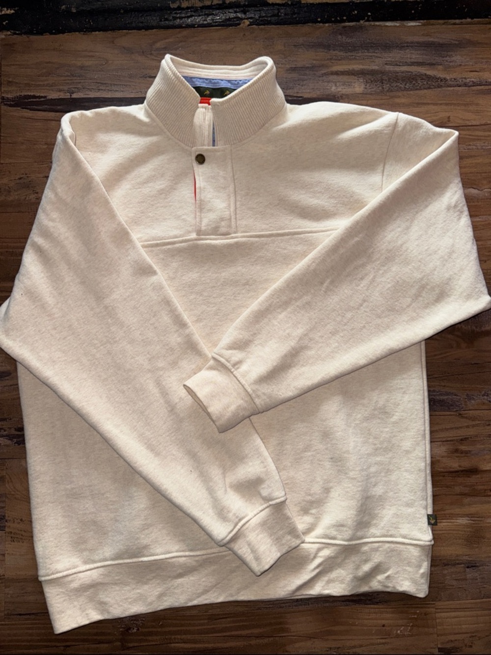 Orvis Cream Quarter-Snap & Zip Pullover Sweater